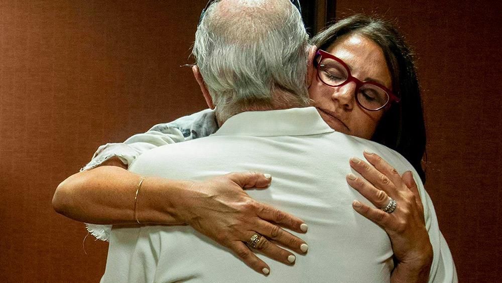 Tanya Gersh hugs father following doxing lawsuit