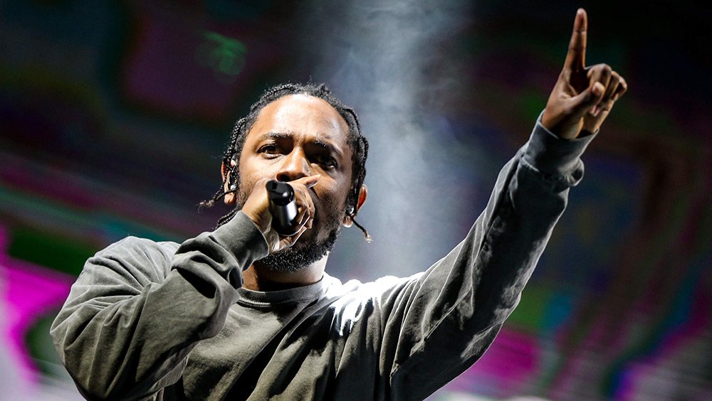 Rapper Kendrick Lamar performs on stage
