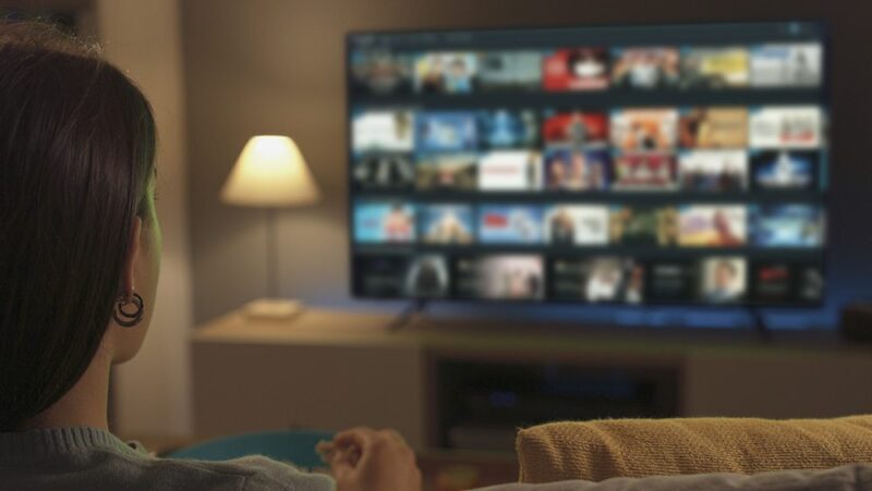 person watching television