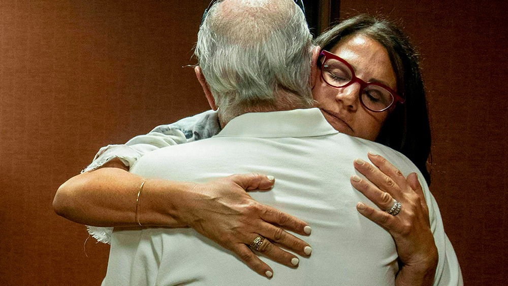 Tanya Gersh hugs father following doxing lawsuit