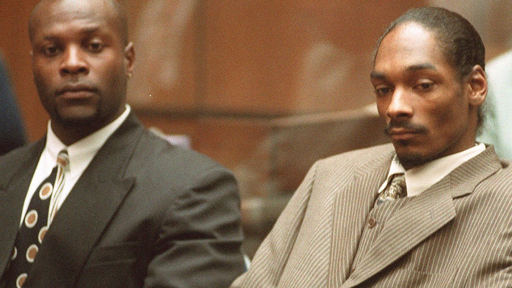 Rapper Snoop Dogg on trial sitting in court