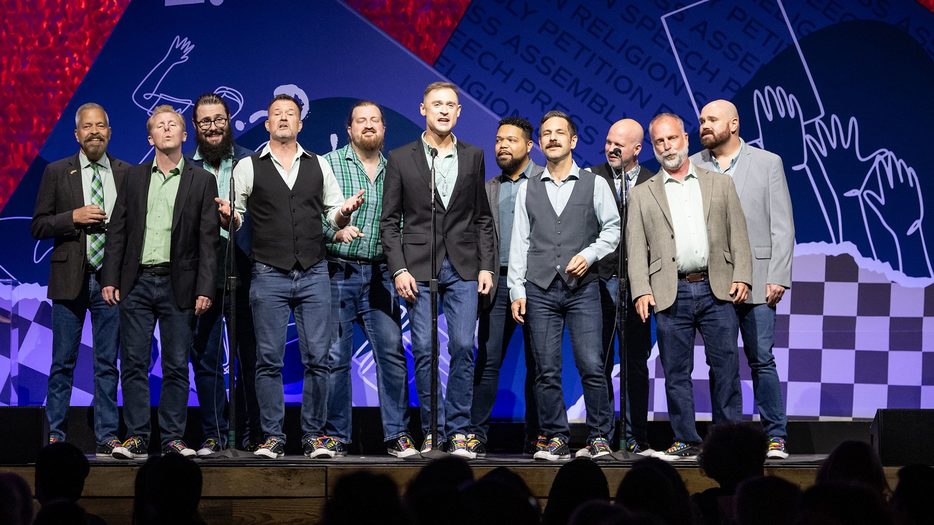 The Gay Men’s Chorus of Washington, D.C. performs at the 2025 Free Expression Awards.